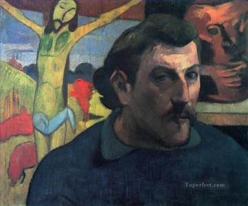  Torre Lienzo - Autorretrato con Cristo amarillo Postimpresionismo Primitivismo Paul Gauguin